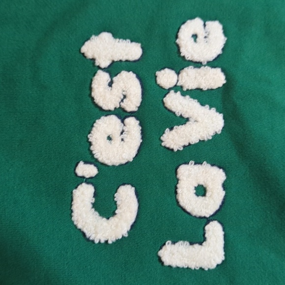 Talbots Green Boxy Polo Sweatshirt Raised Letters C'est La Vie Casual Chic XLP - Picture 5 of 7